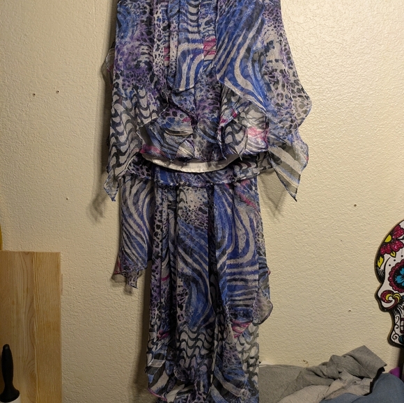 DEB Elegant Blue and Purple Women's Dress size Small - Picture 3 of 8